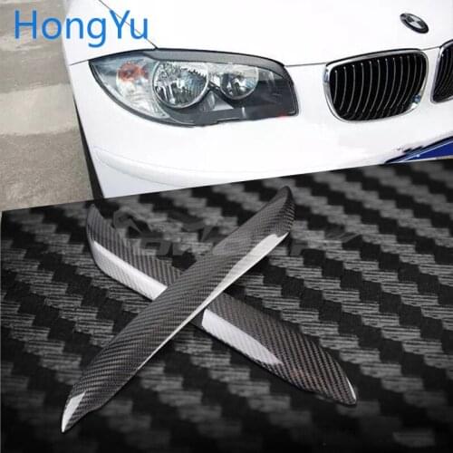 Carbon Fiber Car Headlight Eyebrows Eyelids Cover For BMW E81 E82 E87 E88 2004-2010