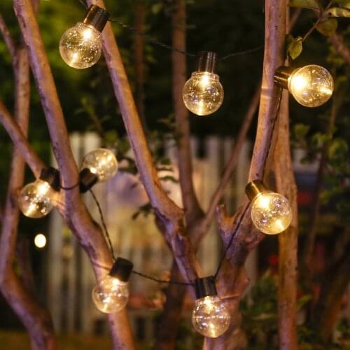 Solar Led Light Outdoor Street Garland LED G50 Bulb Solar Energy String Light As New Year Christmas Decoration Christmas Lights