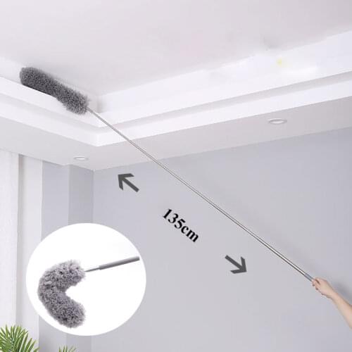Retractable Dust Flexible Electrostatic Dusting Brush Bending Tweezer Household Car Dust Dusty Feather Duster Without Lint