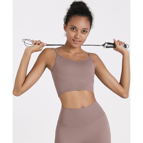 Mermaid Curve Summer Spring Big U Beautiful Back Strap Yoga Tank V-neck Solid Sports Bra Female Dance Fitness Bra Top