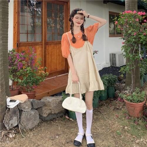 Sling Dress Female Summer New Style Skirt Korean Style High Waist All-match Casual A-line Short Skirt