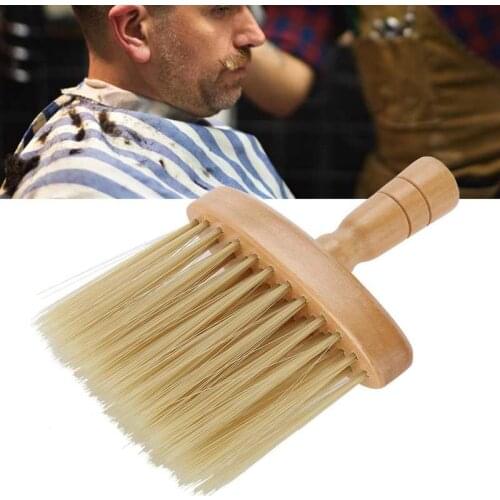 1pcs Soft Hair dust Brush Neck Face Dust Brush Salon Hair Cleaning Wooden Sweep Brush Hair Cut Hairdressing Tool