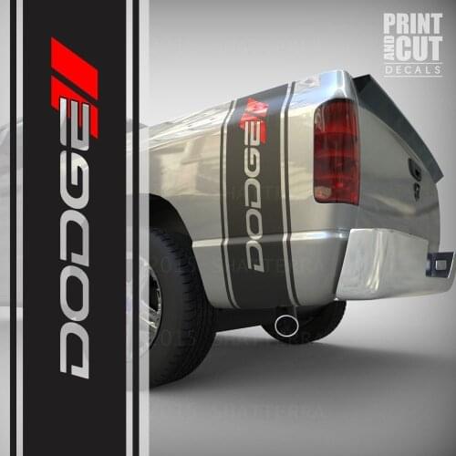 For 2Pcs/1Pair Dodge Ram 1500 2500 3500 TRUCK bed box stripe decal vinyl Sticker Graphic 042