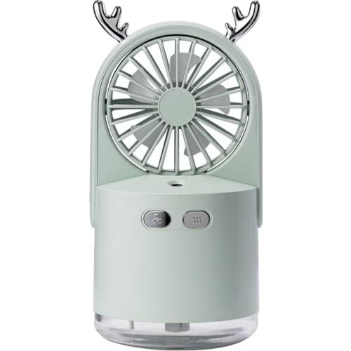 2 in 1 Mini fan & Humidifier Portable Fan Cool Mist Mini USB Humidifier Rechargeable Fan with Built-in Battery