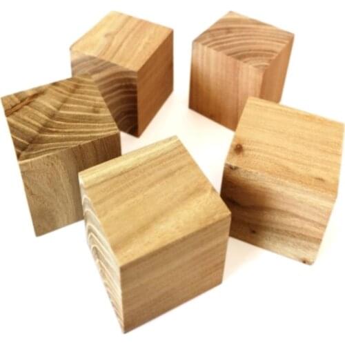 8pcs SIZE: 50*50mm Elm Square Block Solid Wood Cube Square Plank Diy Lumber High-Grade Hardwood Square Model