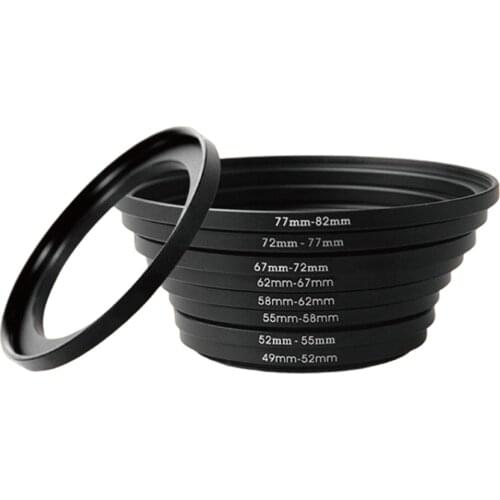 8-pack Metal Stepping Down Rings Lens Adapter Filter Set Durable