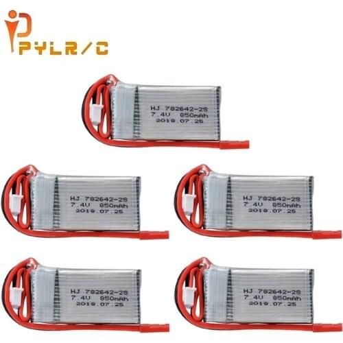1/2/3/5/10pcs 7.4v 850mah lipo battery For WLtoys V912 V262 V353 BQ202 RC Drone Quadcopter Helicopter Spare Parts