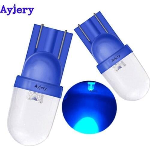 AYJERY 100X DC 12V T10 F8 W5W Car Interior LED Wedge Door Instrument Side Bulb License Plate Lamp Car Light 5-Colors Car Styling