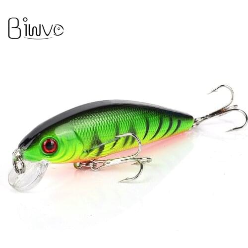 BIWVO 10Pcs/lot 7.5CM Artificial Hard Lure Minnow Metal Bait Fish Tackle Goods For Sea Fishing Equipment Swimbait Accessories