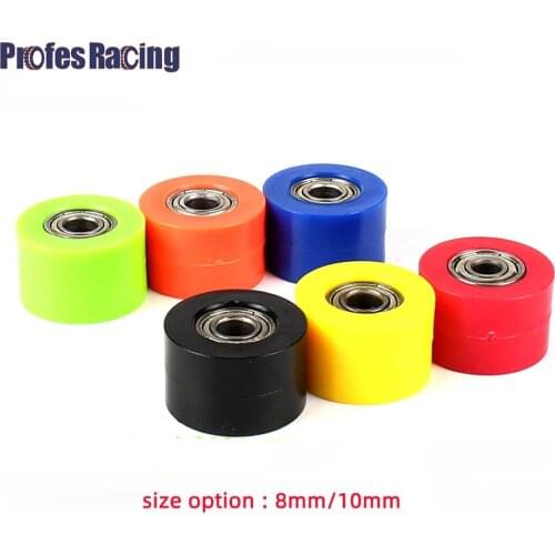 Motorcycle Drive Chain 8mm 10mm Pulley Roller Slider Tensioner Wheel Guide For Pit Dirt Street Bike CRF YZF EXC RMZ KLX Enduro