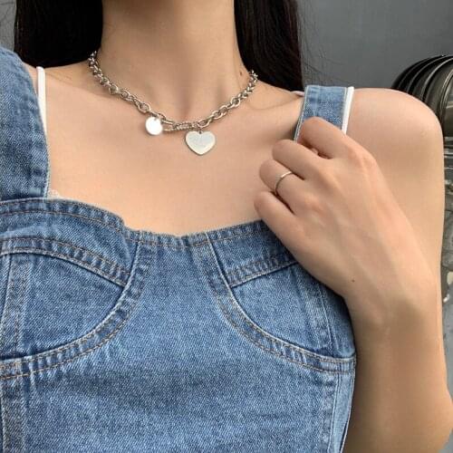 Personality Fashion Necklace Love Pendant Double Cascade Chock Changer Alphabetic Hip-Punk Collarbone Chain Women Jewelry