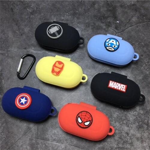 Marvel Earphone Case for Samsung Galaxy Buds/Buds+ Cartoon Silicone Wireless Bluetooth Headphone Protective Cover With Hook