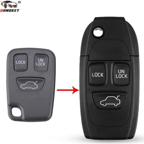 Dandkey Car Remote Key Shell Case Modified key For Volvo XC70 XC90 V40 V50 V70 V90 C30 C70 S40 S60 S70 S80 Fob 3 Buttons