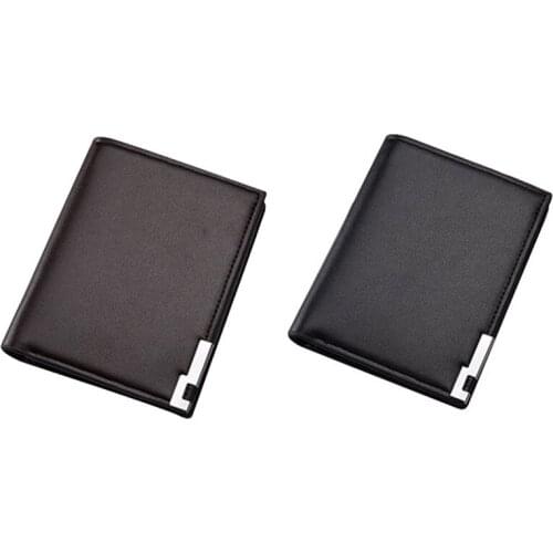 Mens Wallet Pu Leather Double Fold Mens Wallet Casual Close-Fitting Multi-Function Leather Bag Clutch Bag