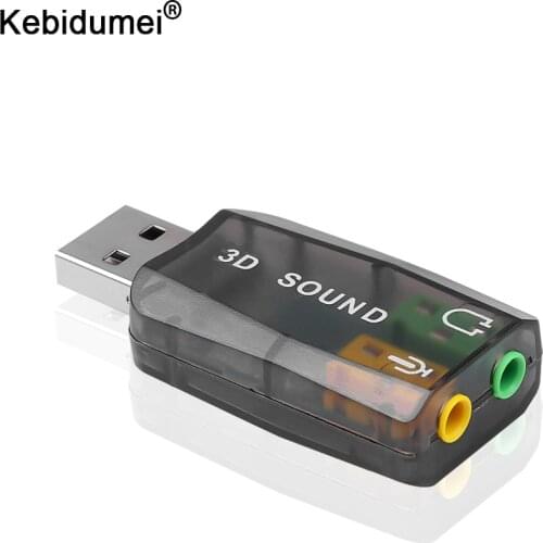 Kebidumei Wholesale USB Sound Card USB Audio 5.1 External Adapter Mic Speaker Audio Interface For Laptop PC Micro Data