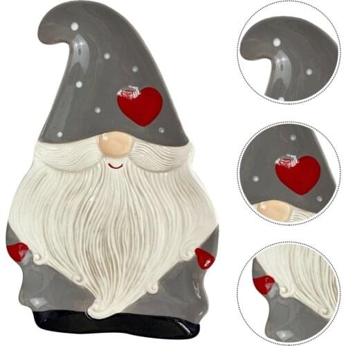 1 Pc Christmas Santa Clause Shape Plate Ceramic Dish Kitchen Tableware