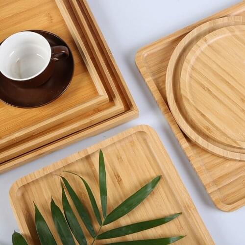Kitchen Teaware Tea Trays Japanese style Bamboo wood Rectangular Bread tea Cup sushi Tray