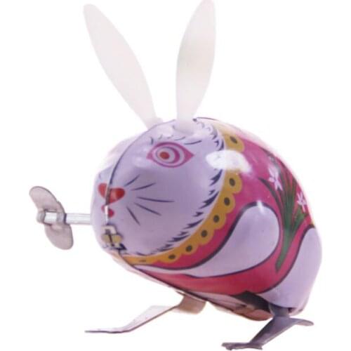 IWish Hot Vintage Classic Cute Metal Rabbit Animal Wind Up Iron Toys For Children Kids Gift Colorful Funny Cartoon Clockwork Toy