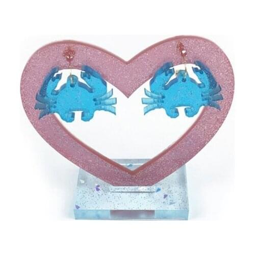 Love Heart Earrings Display Stand Epoxy Resin Mold Ear Dangles Showing Rack Silicone Mould DIY Crafts Jewelry Organizer U90F