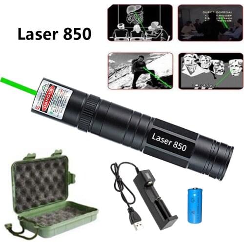 Mini portable laser pointer 5mW high power ultra-long radiation 8000m green laser burning laser, with 16340 battery