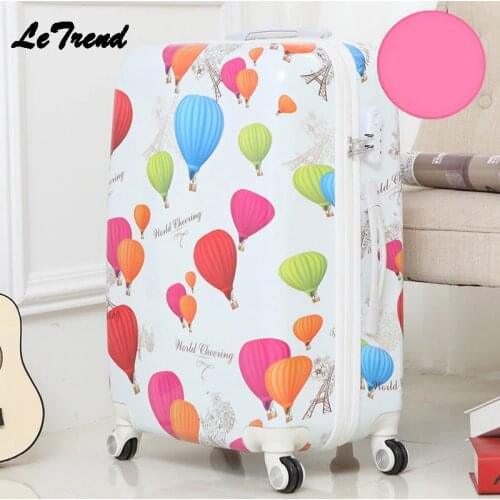 Letrend Fashion Student ABS Rolling Luggage Spinner Wheels Suitcase Trolley 20 inch Women Travel Bag Carry On Password Trunk