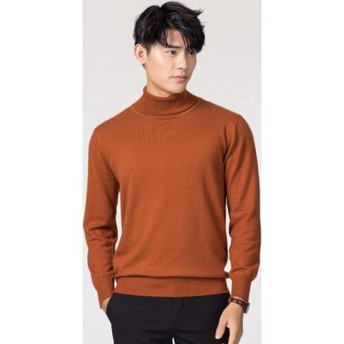 Man Sweaters Cashmere and Wool Knitted Jumpers 11Colors Hot Sale Winter Fashion Turtleneck Pullover Men Woolen Clothes Male Tops