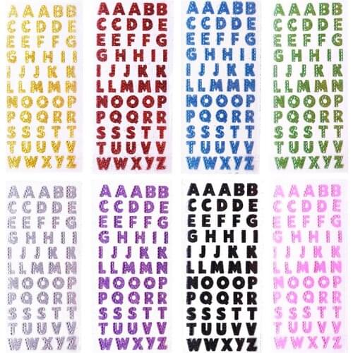 3 Set Glitter Crystals Alphabet Letter Stickers DIY Handmade Scrapbooking Sticker Self Adhesive A-Z English Words Sticker