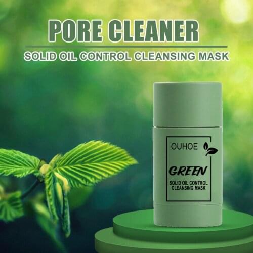 New Green Tea Oil Control Eggplant Acne Clearing Solid Mask Cleansing Mask Moisturizing Blackhead And Fine Pores Mud Mask TSLM2