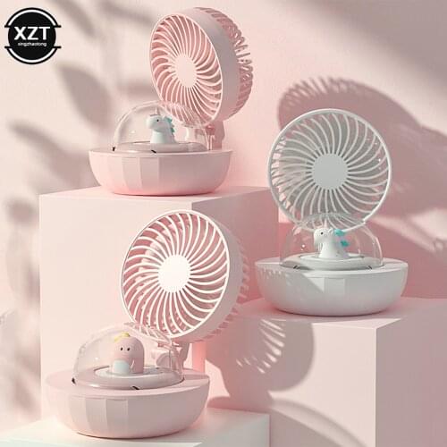 Aromatherapy Fan Mini Summer Foldable Desktop Electric Fan Air Cooler USB Rechargeable Portable Radiator Fan with LED Night Lamp