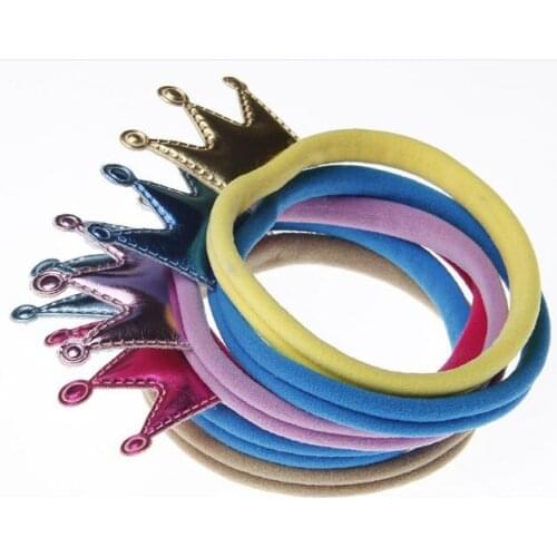 Headband Skinny Soft Nylon Headband Gold Crown Headbands For girls Hair Accessories YH559