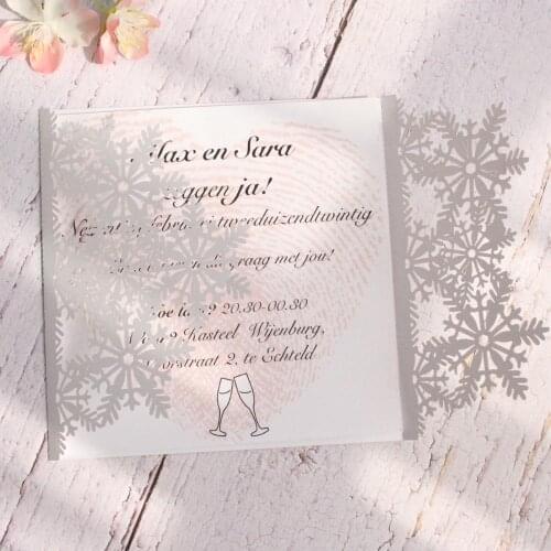 Merry Christmas Snowflake Greeting Card Holiday Event Invitation Gift cards 50 PCS