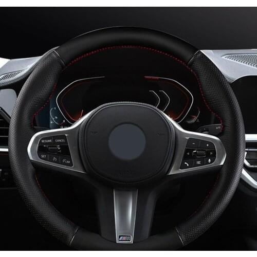 DIY Black Comfortable And Breathable Faux Leather Car Steering Wheel Cover For BMW 3 series 5 series 7 series X3 X4 X5 M5