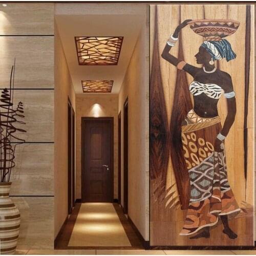 Scandinavian African Woman Painting on Canvas Posters and Prints Wall Art Working Portrait Pictures for Living Room Home Decor