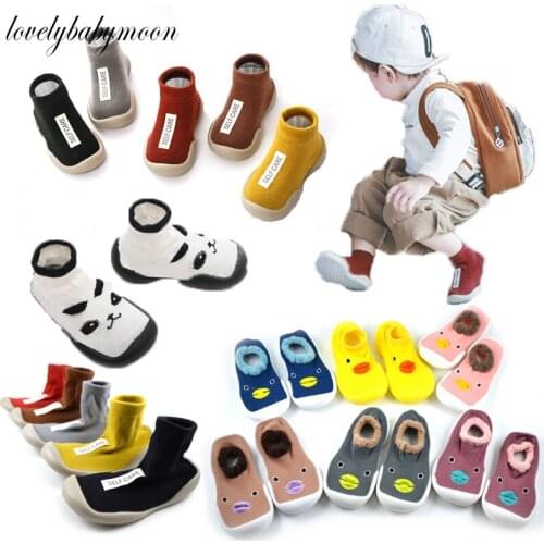 Unisex Baby Shoes First Shoes Baby Walkers Toddler First Walker Baby Girl Kids Soft Rubber Sole Baby Shoe Knit Booties Anti-slip