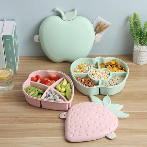 Creative Fruit Plate Candy Storage Box 5 Grids Wedding Snack Candy Box Jewelry Organizer Cosmetic Dry Fruit Storage Bin MJ