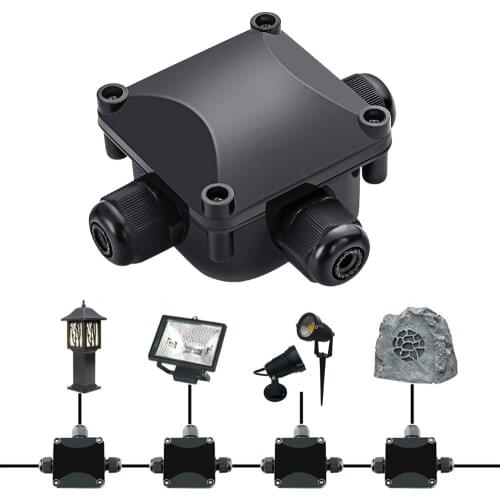 Waterproof Connector Junction Box IP68 Electrical Wire Cable 2 3 Pin Connector Outdoor Plug Socket Terminal Block Gland T Shape