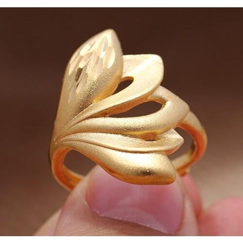 24K Gold Color Jewelry Rings for Man Women Ethiopian African Dubai indian Party love Ring bridal wedding Gifts Rings