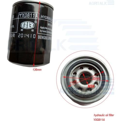 YX0811A , Hydraulic oil filter element for Chinese brand harvester & tractor