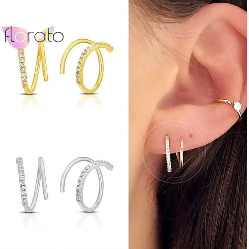 925 Sterling Silver Twisted Stud Earrings Personality Crooked Earrings for Women Minimalist Crystal Earrings Tiny Girls Jewelry