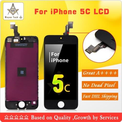 100PCS/LOT AAA Quality No Dead Pixel LCD Assembly For iPhone 5C LCD Screen Display Replacement Free Shipping By DHL