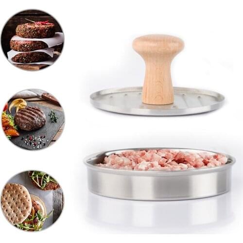 1pc Hamburger Patty Maker Stainless Steel Round Meat Press Burger Mold For Kitchen Meat Tools Accessories