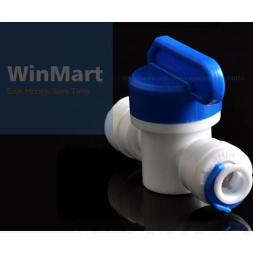 1pc NEW 1/4" Tube tap shut off Ball Valve Quick Fitting Connection Aquarium RO Water Filter Reverse Osmosis System