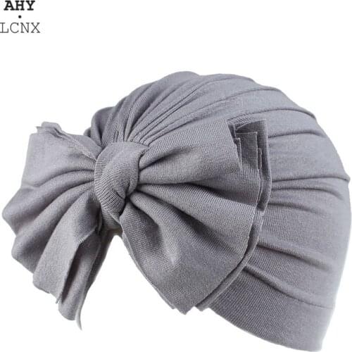 18 Colors Cotton Fashion Spring Autumn Baby Hat Big Bow Elastic Baby Girls Beanie Cap Infant Girl Turban Kids Hair Accessories