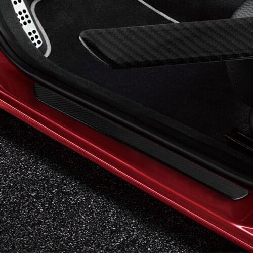 2 PIECES 50 Cm Real Carbon Fiber Auto Wear Plate Sill Guards
