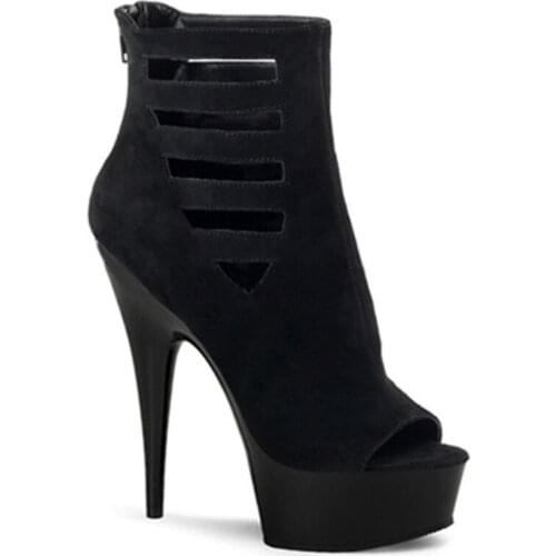 2020 new 15cm womens motorcycle autumn/winter boots round head.Sexy 6-inch ankle boots