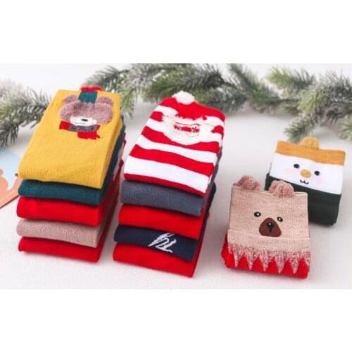2020 Christmas woman socks funny cartoon Santa Claus Christmas tree socks kawaii cartoon animal girl Christmas gift socks