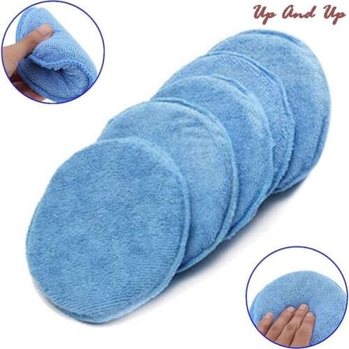 5" Diameter Microfiber Wax Applicator Polishing Sponges pads Car washer Sponges Car &Motorcycles Accessories Blue Wholesale
