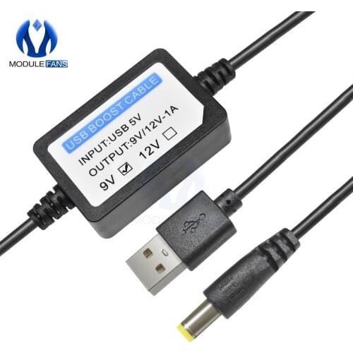 DC 5V to DC 9V/12V 1A USB Charge Power Boost Step Up Cable Step UP USB Converter Adapter Wire With Boost Transformer Component