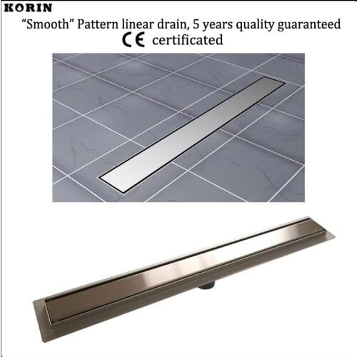 700mm "Smooth" Style Stainless Steel 304 Linear Shower Drain, Vertical Shower Drain with flange, Floor Waste, Shower Channel