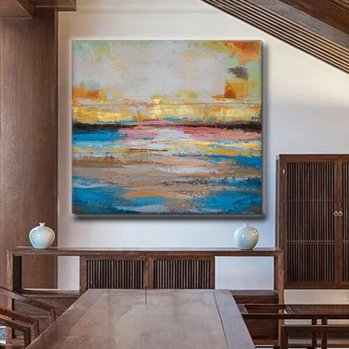 Abstract Oil Painting 100% Handpainted Colorful Landscape Art Picture On Canvas For Home Decor Modern Abstract Wall Art Painting